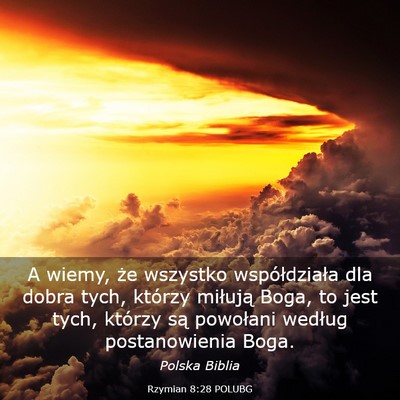 Picture 03 - Rzymian 8:28 POLUBG - A wiemy, że wszystko współdziała dla dobra - Bible Verse Picture