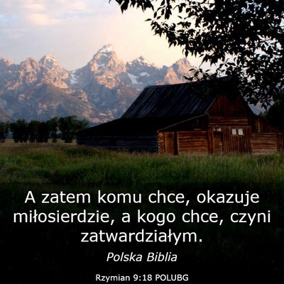 Picture 03 - Rzymian 9:18 POLUBG - A zatem komu chce, okazuje miłosierdzie, a kogo - Bible Verse Picture