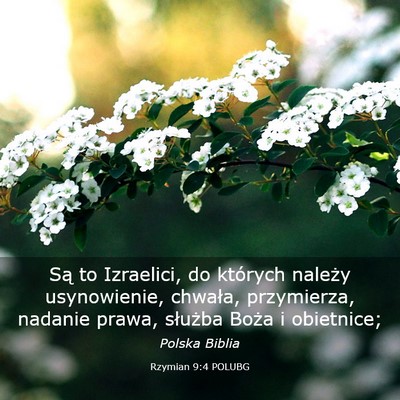 Picture 03 - Rzymian 9:4 POLUBG - Są to Izraelici, do których należy - Bible Verse Picture