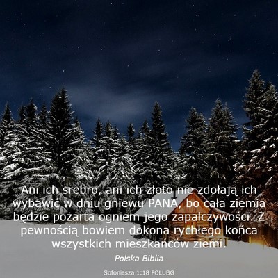 Picture 03 - Sofoniasza 1:18 POLUBG - Ani ich srebro, ani ich złoto nie zdołają ich - Bible Verse Picture