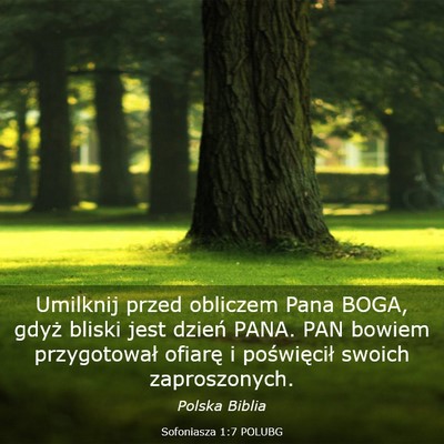Picture 03 - Sofoniasza 1:7 POLUBG - Umilknij przed obliczem Pana BOGA, gdyż bliski - Bible Verse Picture