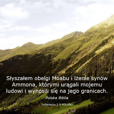 Picture 03 - Sofoniasza 2:8 POLUBG - Słyszałem obelgi Moabu i lżenie synów Ammona, - Bible Verse Picture