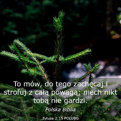 Picture 03 - Tytusa 2:15 POLUBG - To mów, do tego zachęcaj i strofuj z całą - Bible Verse Picture