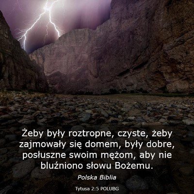 Picture 03 - Tytusa 2:5 POLUBG - Żeby były roztropne, czyste, żeby zajmowały - Bible Verse Picture