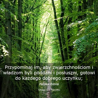 Picture 03 - Tytusa 3:1 POLUBG - Przypominaj im, aby zwierzchnościom i władzom - Bible Verse Picture