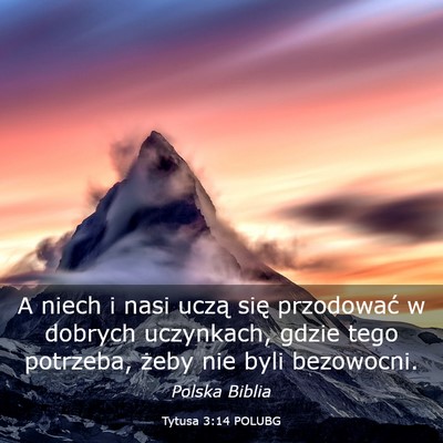 Picture 03 - Tytusa 3:14 POLUBG - A niech i nasi uczą się przodować w dobrych - Bible Verse Picture