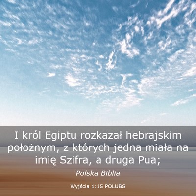 Picture 03 - Wyjścia 1:15 POLUBG - I król Egiptu rozkazał hebrajskim położnym, z - Bible Verse Picture