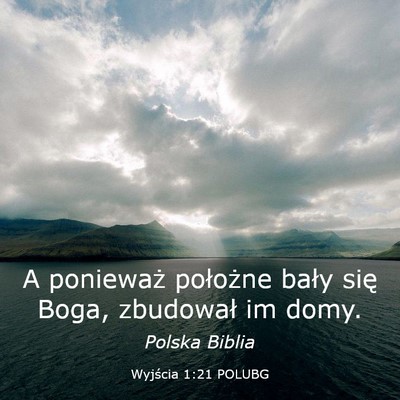 Picture 03 - Wyjścia 1:21 POLUBG - A ponieważ położne bały się Boga, zbudował - Bible Verse Picture