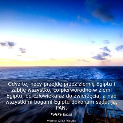 Picture 03 - Wyjścia 12:12 POLUBG - Gdyż tej nocy przejdę przez ziemię Egiptu i - Bible Verse Picture