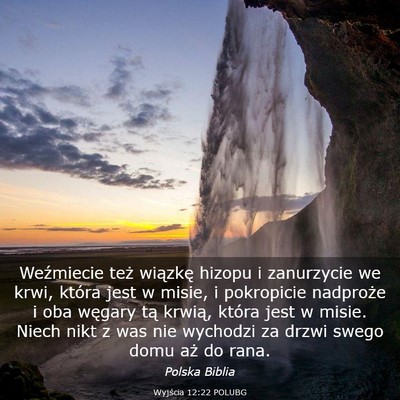 Picture 03 - Wyjścia 12:22 POLUBG - Weźmiecie też wiązkę hizopu i zanurzycie we - Bible Verse Picture