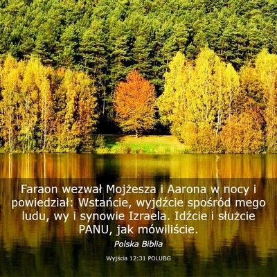 Picture 03 - Wyjścia 12:31 POLUBG - Faraon wezwał Mojżesza i Aarona w nocy i - Bible Verse Picture