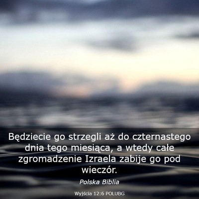 Picture 03 - Wyjścia 12:6 POLUBG - Będziecie go strzegli aż do czternastego dnia - Bible Verse Picture