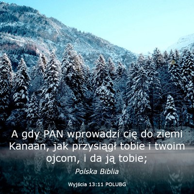 Picture 03 - Wyjścia 13:11 POLUBG - A gdy PAN wprowadzi cię do ziemi Kanaan, jak - Bible Verse Picture