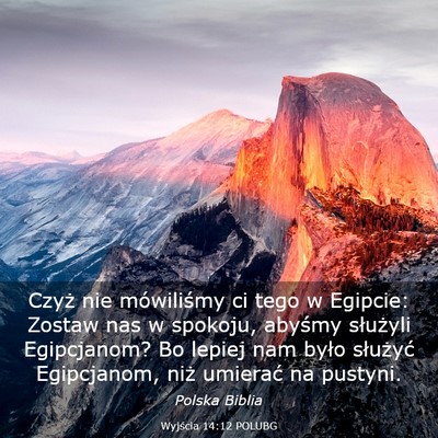 Picture 03 - Wyjścia 14:12 POLUBG - Czyż nie mówiliśmy ci tego w Egipcie: Zostaw - Bible Verse Picture