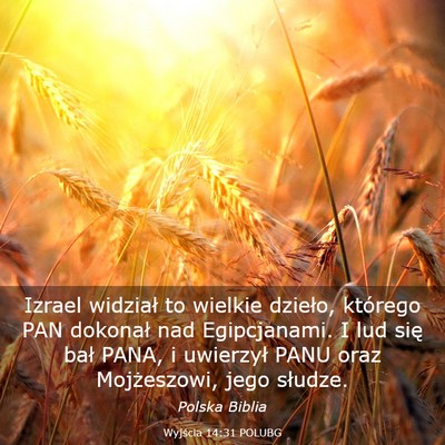 Picture 03 - Wyjścia 14:31 POLUBG - Izrael widział to wielkie dzieło, którego PAN - Bible Verse Picture