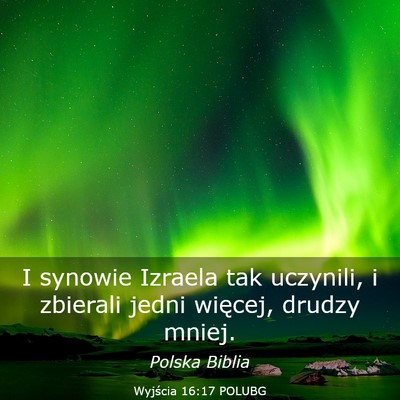 Picture 03 - Wyjścia 16:17 POLUBG - I synowie Izraela tak uczynili, i zbierali jedni - Bible Verse Picture