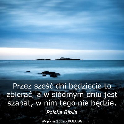 Picture 03 - Wyjścia 16:26 POLUBG - Przez sześć dni będziecie to zbierać, a w - Bible Verse Picture
