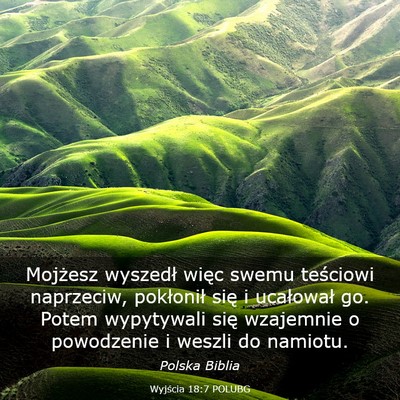 Picture 03 - Wyjścia 18:7 POLUBG - Mojżesz wyszedł więc swemu teściowi - Bible Verse Picture