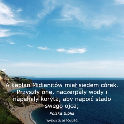 Picture 03 - Wyjścia 2:16 POLUBG - A kapłan Midianitów miał siedem córek. - Bible Verse Picture