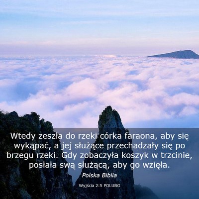 Picture 03 - Wyjścia 2:5 POLUBG - Wtedy zeszła do rzeki córka faraona, aby się - Bible Verse Picture