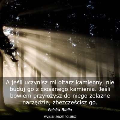 Picture 03 - Wyjścia 20:25 POLUBG - A jeśli uczynisz mi ołtarz kamienny, nie buduj - Bible Verse Picture