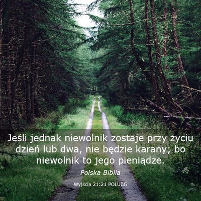 Picture 03 - Wyjścia 21:21 POLUBG - Jeśli jednak niewolnik zostaje przy życiu - Bible Verse Picture