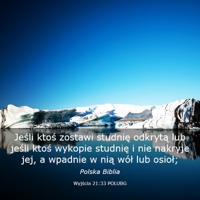 Picture 03 - Wyjścia 21:33 POLUBG - Jeśli ktoś zostawi studnię odkrytą lub jeśli - Bible Verse Picture