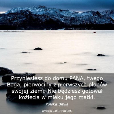 Picture 03 - Wyjścia 23:19 POLUBG - Przyniesiesz do domu PANA, twego Boga, pierwociny - Bible Verse Picture