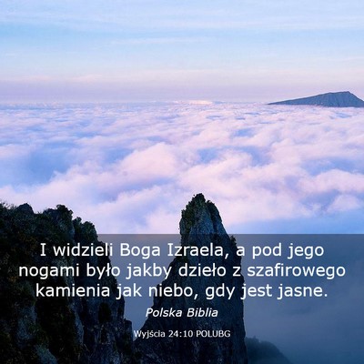 Picture 03 - Wyjścia 24:10 POLUBG - I widzieli Boga Izraela, a pod jego nogami było - Bible Verse Picture