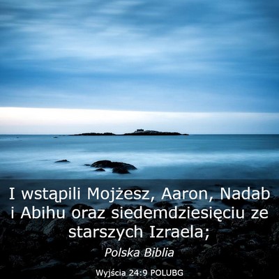Picture 03 - Wyjścia 24:9 POLUBG - I wstąpili Mojżesz, Aaron, Nadab i Abihu oraz - Bible Verse Picture