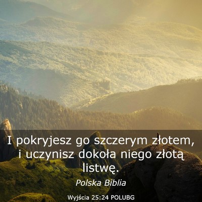 Picture 03 - Wyjścia 25:24 POLUBG - I pokryjesz go szczerym złotem, i uczynisz - Bible Verse Picture