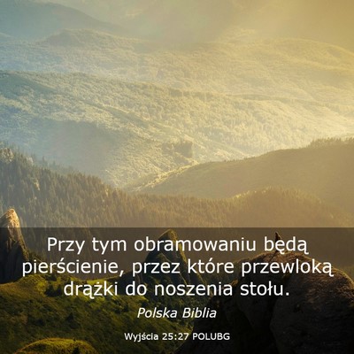 Picture 03 - Wyjścia 25:27 POLUBG - Przy tym obramowaniu będą pierścienie, przez - Bible Verse Picture