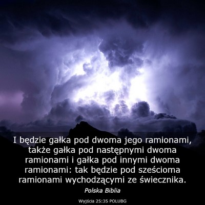 Picture 03 - Wyjścia 25:35 POLUBG - I będzie gałka pod dwoma jego ramionami, także - Bible Verse Picture