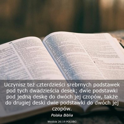 Picture 03 - Wyjścia 26:19 POLUBG - Uczynisz też czterdzieści srebrnych podstawek - Bible Verse Picture