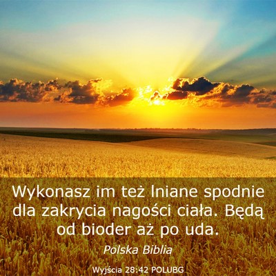 Picture 03 - Wyjścia 28:42 POLUBG - Wykonasz im też lniane spodnie dla zakrycia - Bible Verse Picture