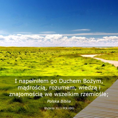 Picture 03 - Wyjścia 31:3 POLUBG - I napełniłem go Duchem Bożym, mądrością, - Bible Verse Picture