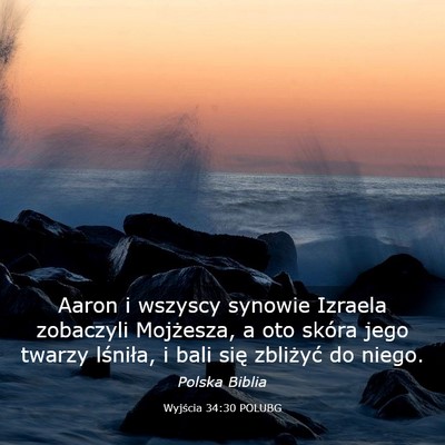 Picture 03 - Wyjścia 34:30 POLUBG - Aaron i wszyscy synowie Izraela zobaczyli - Bible Verse Picture