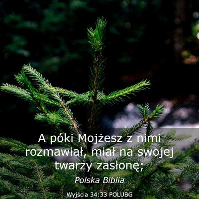 Picture 03 - Wyjścia 34:33 POLUBG - A póki Mojżesz z nimi rozmawiał, miał na - Bible Verse Picture