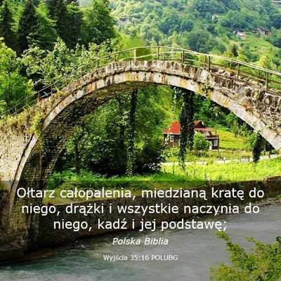 Picture 03 - Wyjścia 35:16 POLUBG - Ołtarz całopalenia, miedzianą kratę do niego, - Bible Verse Picture