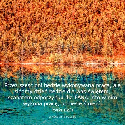 Picture 03 - Wyjścia 35:2 POLUBG - Przez sześć dni będzie wykonywana praca, ale - Bible Verse Picture