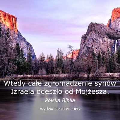 Picture 03 - Wyjścia 35:20 POLUBG - Wtedy całe zgromadzenie synów Izraela odeszło - Bible Verse Picture