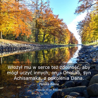 Picture 03 - Wyjścia 35:34 POLUBG - Włożył mu w serce też zdolność, aby mógł - Bible Verse Picture