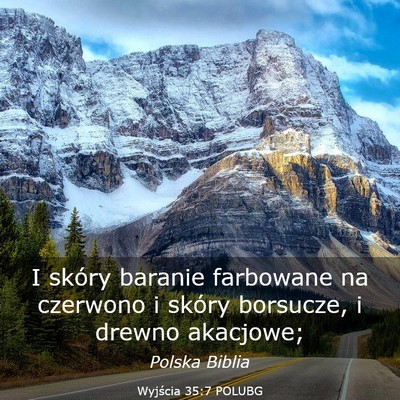 Picture 03 - Wyjścia 35:7 POLUBG - I skóry baranie farbowane na czerwono i skóry - Bible Verse Picture