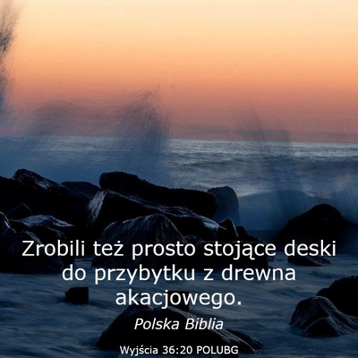 Picture 03 - Wyjścia 36:20 POLUBG - Zrobili też prosto stojące deski do przybytku z - Bible Verse Picture