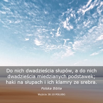 Picture 03 - Wyjścia 38:10 POLUBG - Do nich dwadzieścia słupów, a do nich - Bible Verse Picture