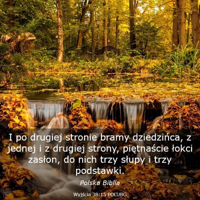 Picture 03 - Wyjścia 38:15 POLUBG - I po drugiej stronie bramy dziedzińca, z jednej - Bible Verse Picture