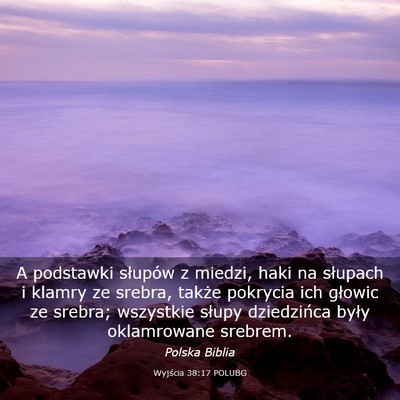 Picture 03 - Wyjścia 38:17 POLUBG - A podstawki słupów z miedzi, haki na słupach i - Bible Verse Picture