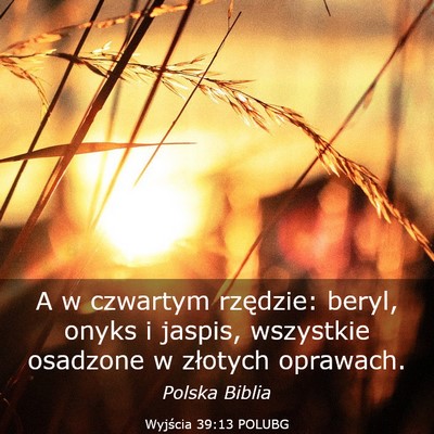 Picture 03 - Wyjścia 39:13 POLUBG - A w czwartym rzędzie: beryl, onyks i jaspis, - Bible Verse Picture