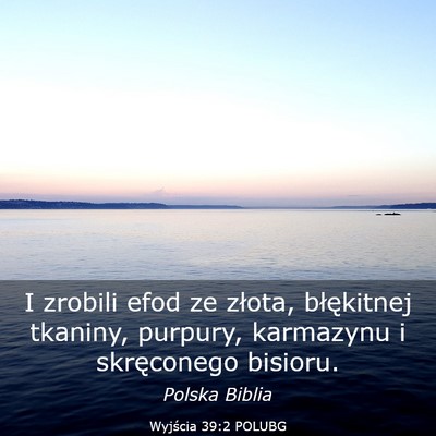 Picture 03 - Wyjścia 39:2 POLUBG - I zrobili efod ze złota, błękitnej tkaniny, - Bible Verse Picture