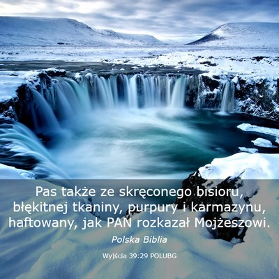 Picture 03 - Wyjścia 39:29 POLUBG - Pas także ze skręconego bisioru, błękitnej - Bible Verse Picture